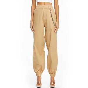 I am Gia Brown/tan/camel gathered pants xs unworn